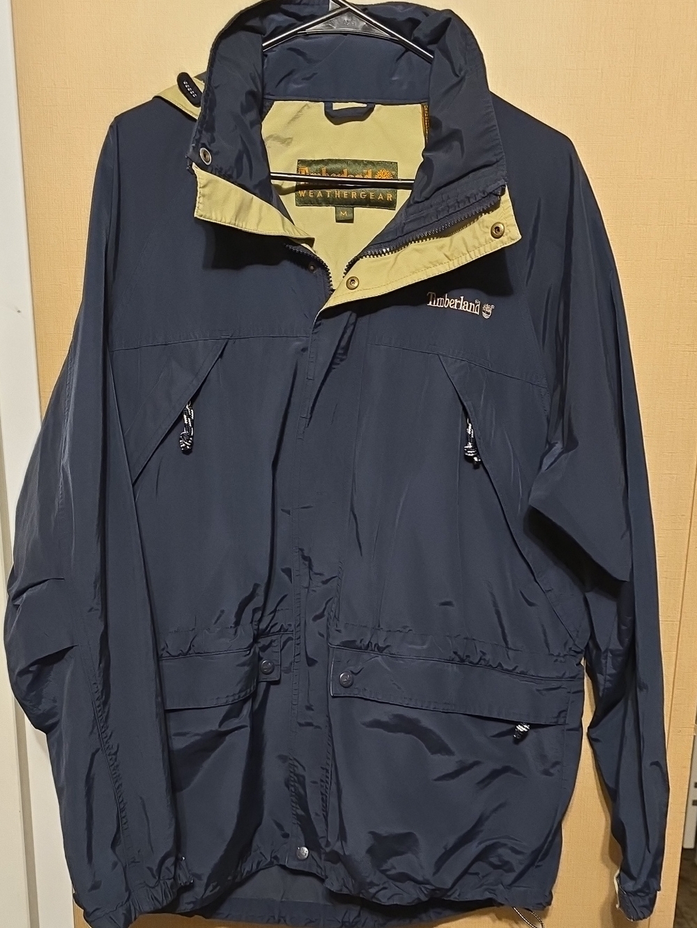 Timberland Weathergear Navy Heavy Jacket with Tan Contrast Lining Vintage 90s